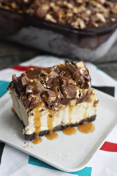 Frozen Snickers Lasagna