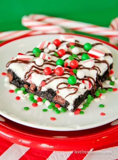 Peppermint Fudge Brownie Bites