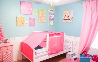 Pink and blue girls room