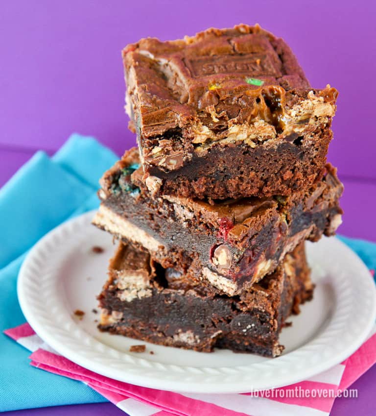 Candy Bar Brownies • Love From The Oven