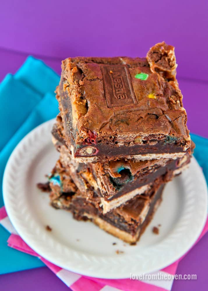 Candy Bar Brownies • Love From The Oven