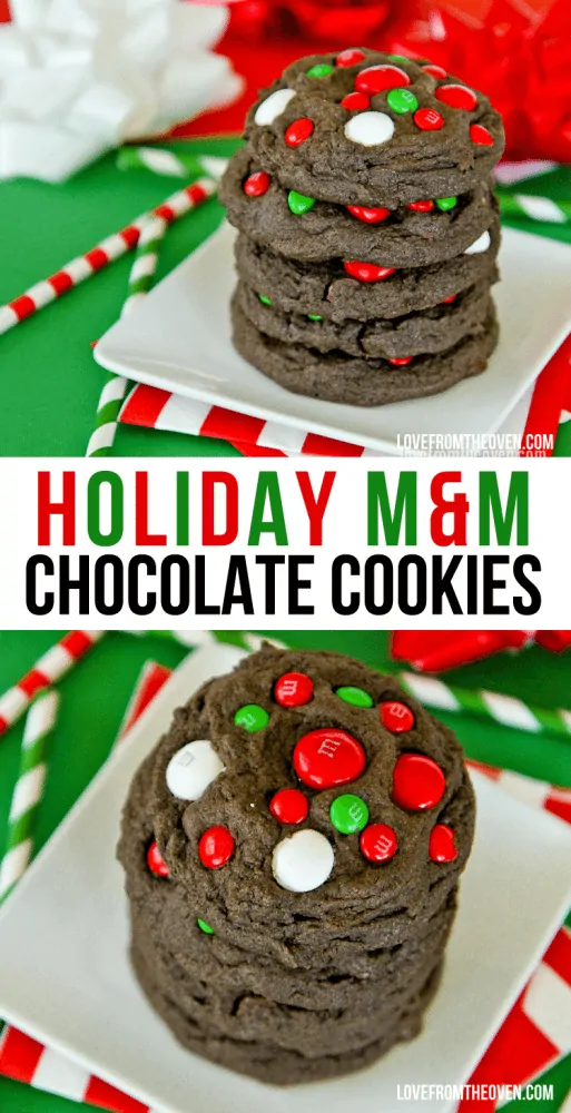 Bakery-Style Chocolate Mint M&M Cookies • baste cut fold