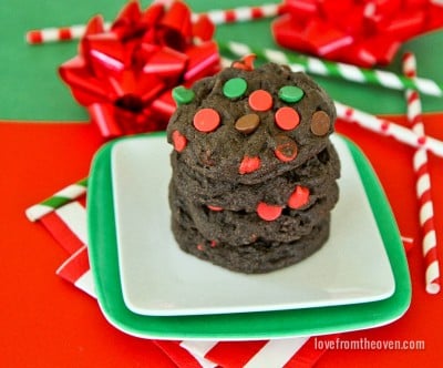 Chocolate Holiday Chip Cookies