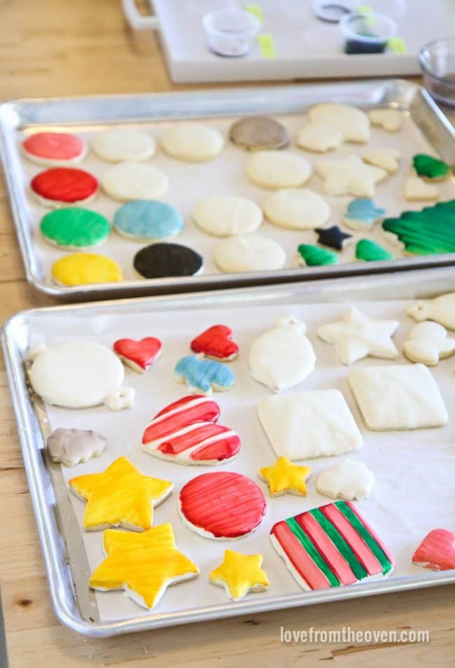 Decorate cookies by painting them