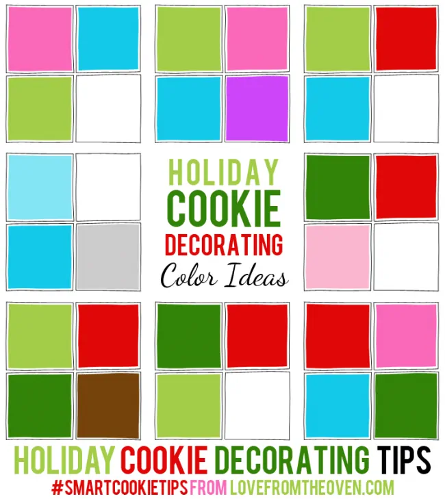 Holiday Cookie Decorating Tips. Christimas cookie color combo ideas! #smartcookietips