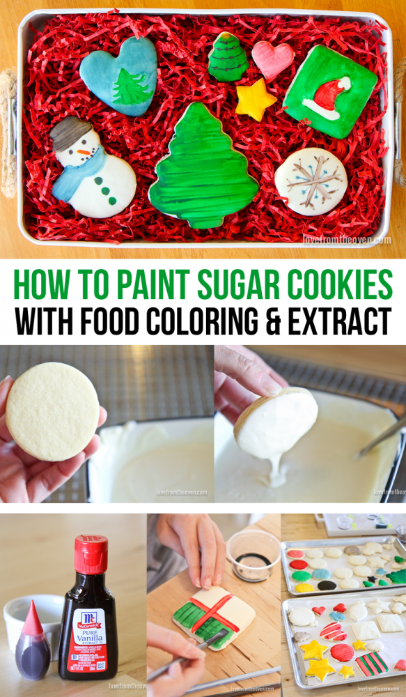 Painting Sugar Cookies With Food Coloring And Flavor Extracts