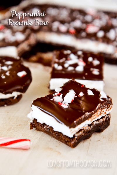 Peppermint Brownie Bars