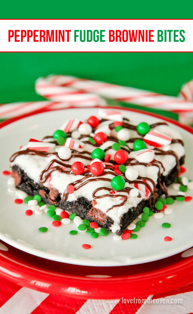 Peppermint Fudge Brownie Bites