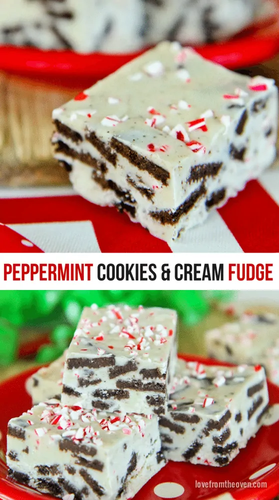Peppermint Cookies And Cream Fudge