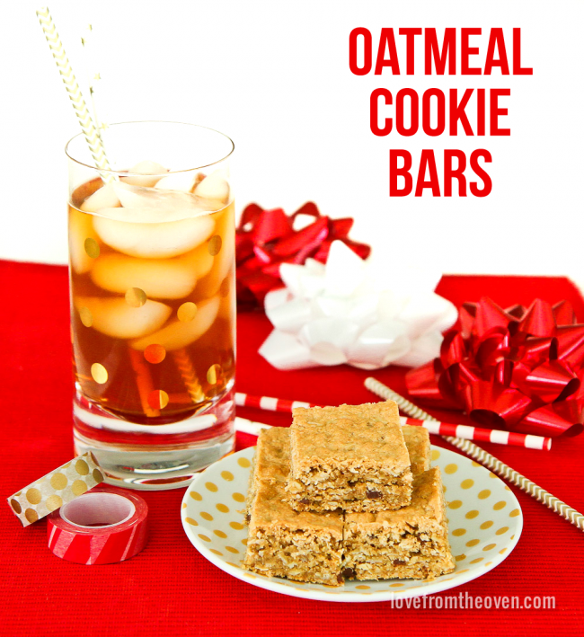 Oatmeal Cookie Bars #BeMoreTea