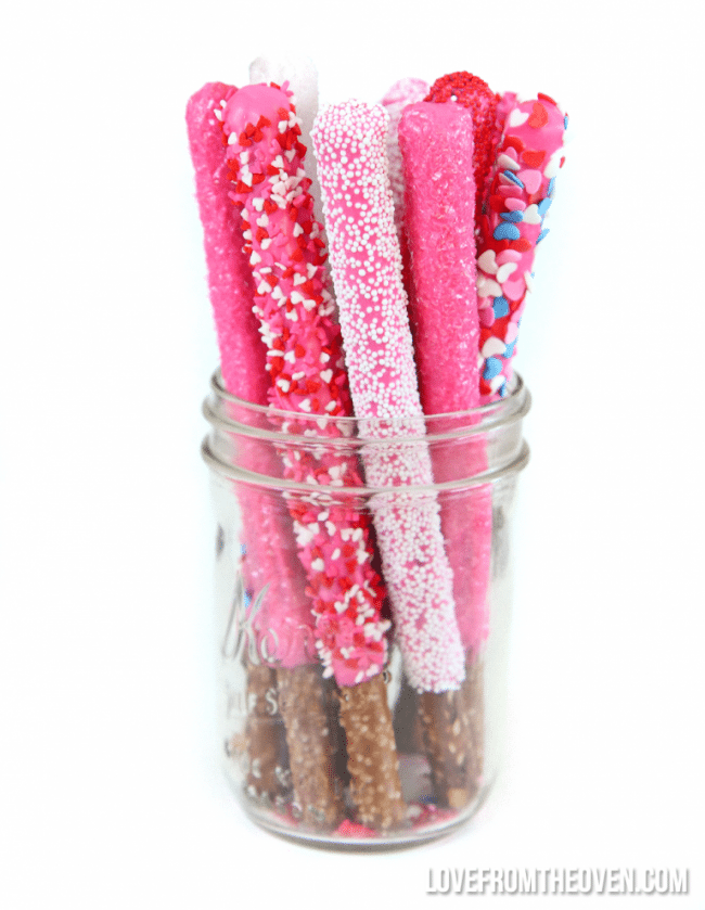 Chocolate pretzel rods