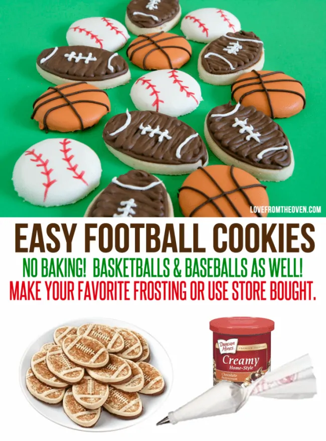 Easy Football Cookies by Love From The Oven
