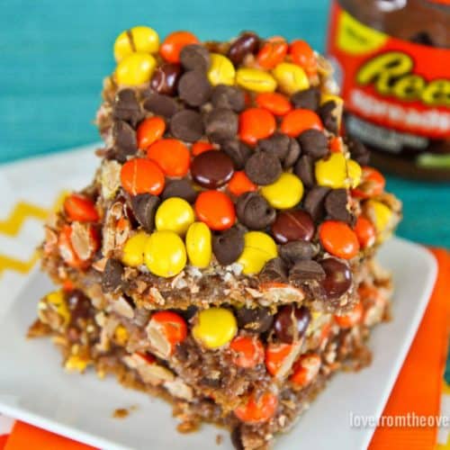 Chocolate Peanut Butter Magic Cookie Bars • Love From The Oven