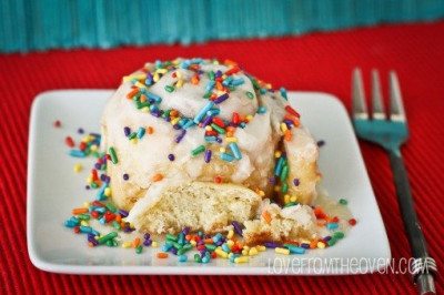 Birthday Cake Cinnamon Rolls