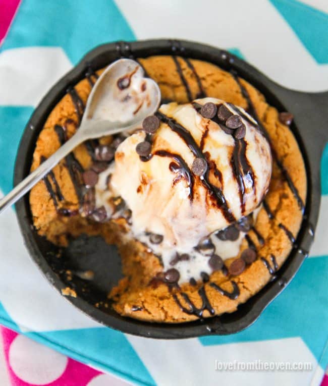 Peanut Butter Skillet Cookie