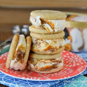 Caramel Snickerdoodle Ice Cream Sandwiches