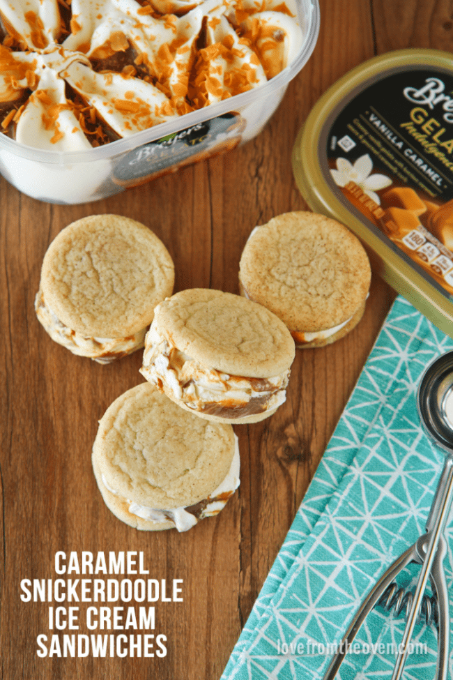 Caramel Snickerdoodle Ice Cream Sandwiches