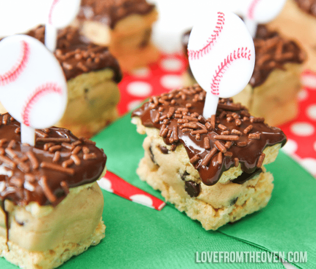 Rice Krispies Treats Stuffed With Cookie Dough