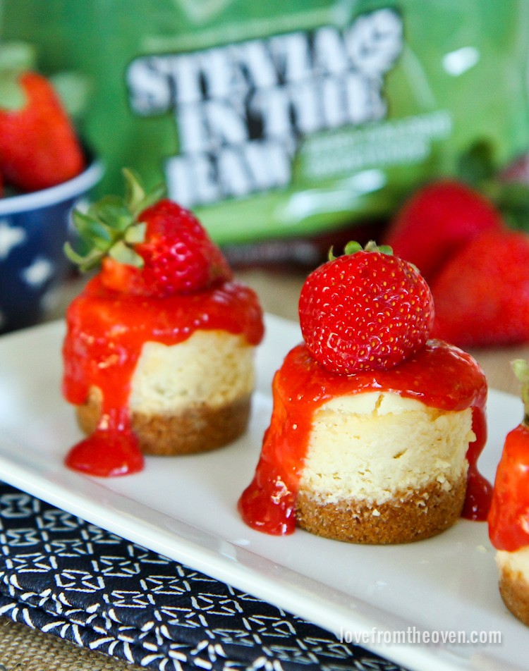 Mini Strawberry Cheesecakes • Love From The Oven