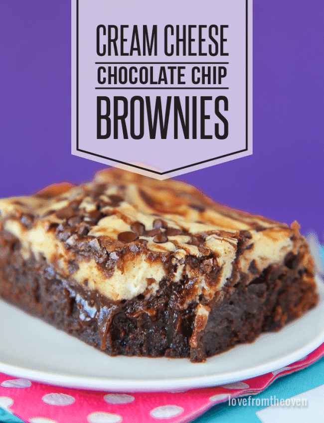 Cream Cheesec Chocolate Chip Brownies