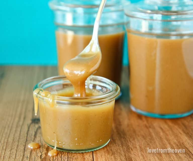 Salted Vanilla Bean Caramel Dip • Love From The Oven