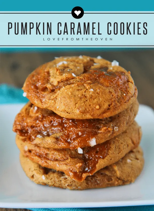 Pumpkin Caramel Cookies Topped With Sea Salt