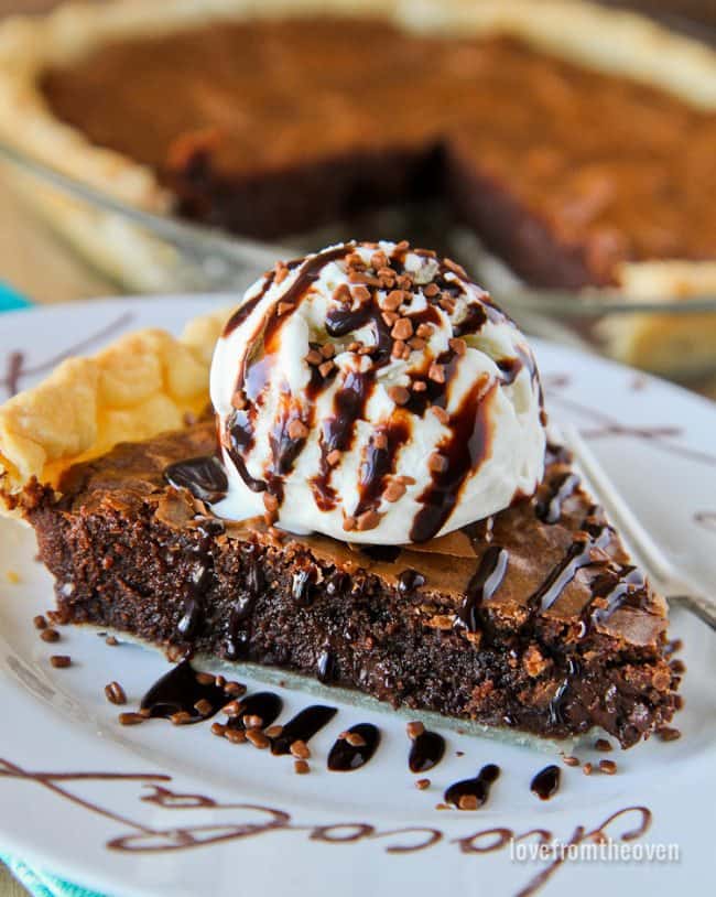 Brownie Pie Recipe by Joan of Chocolate Chocolate And More #chocolateforjoan