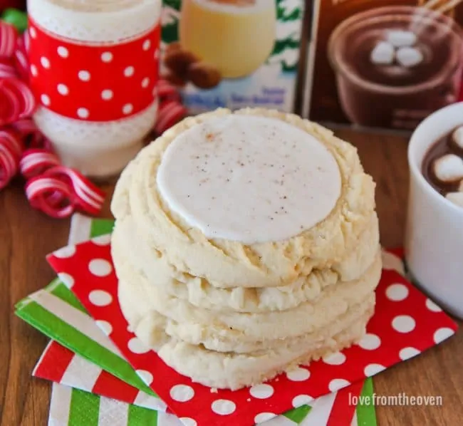 Holiday Sugar Cookies With Eggnog Frosting