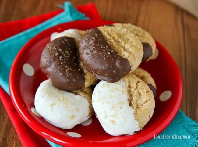 Chocolate Dipped Peanut Butter Cookies