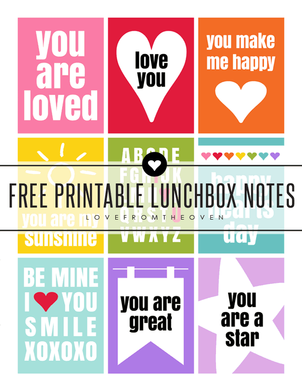 Free Printable Lunchbox Notes