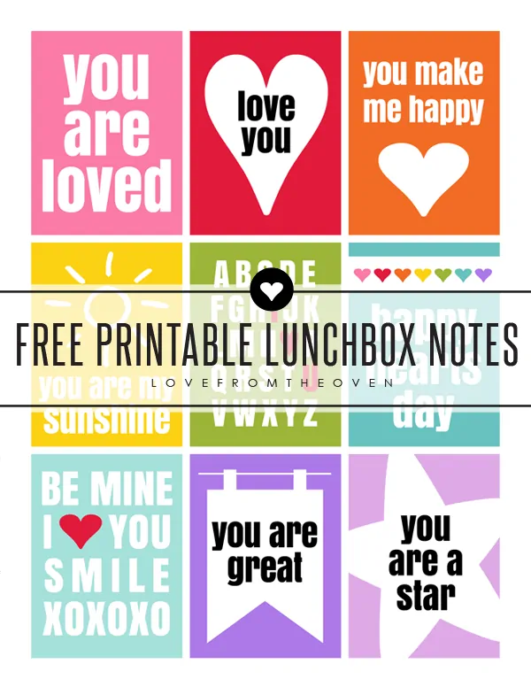 Free Printable Lunchbox Notes