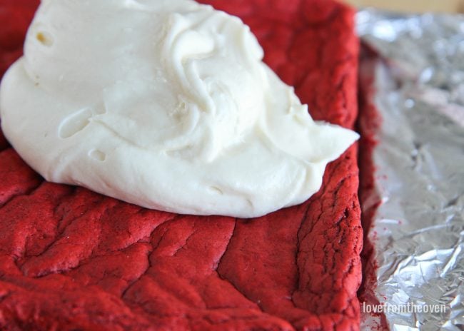 Red Velvet Bars With Cream Cheese Frosting