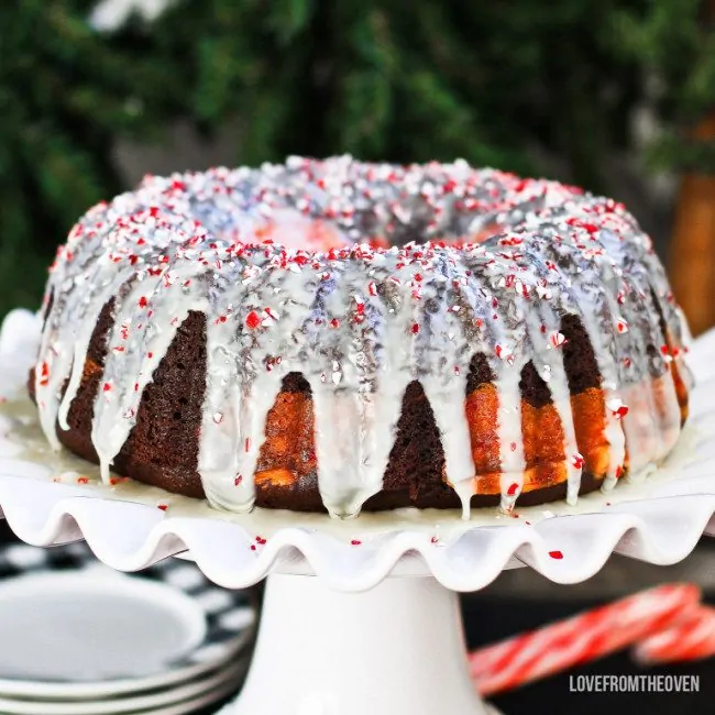 Peppermint Mocha Christmas Tree Bundt Cake by kelsey_thefarmersdaughter, Quick & Easy Recipe