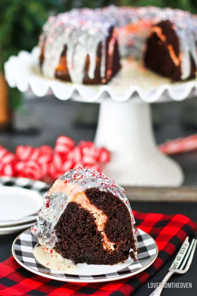 Peppermint Bark Bundt Cake