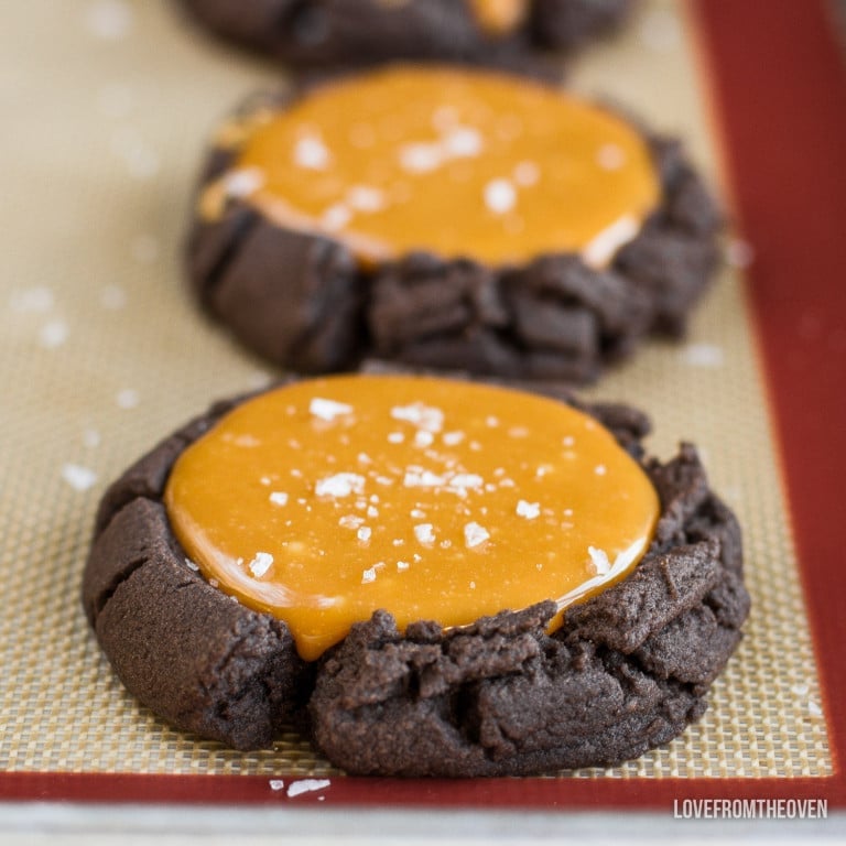 Chocolate Caramel Cookies • Love From The Oven