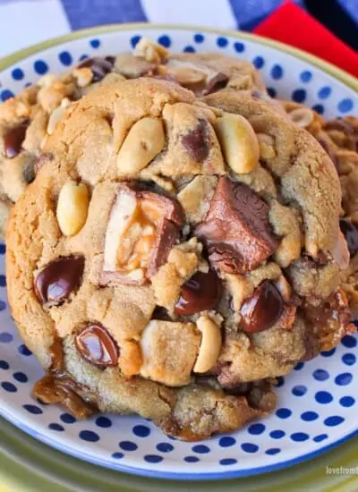 Snickers Cookies On A Plate