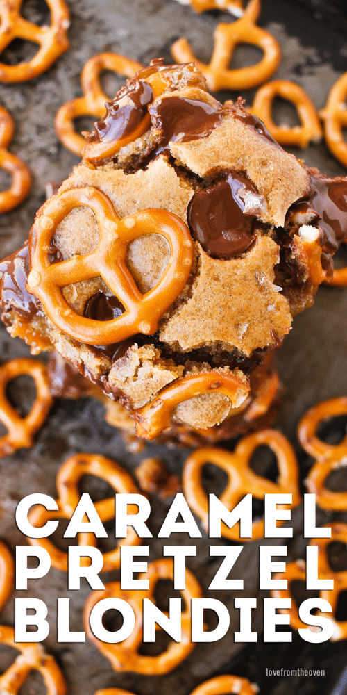 Caramel Pretzel Blondies