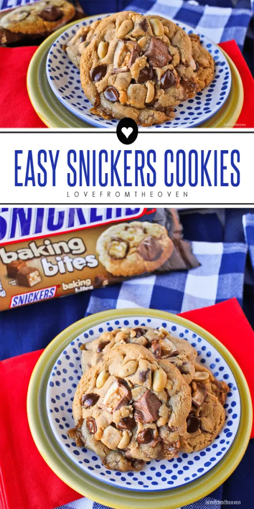 Easy Peanut Butter Snickers Cookies