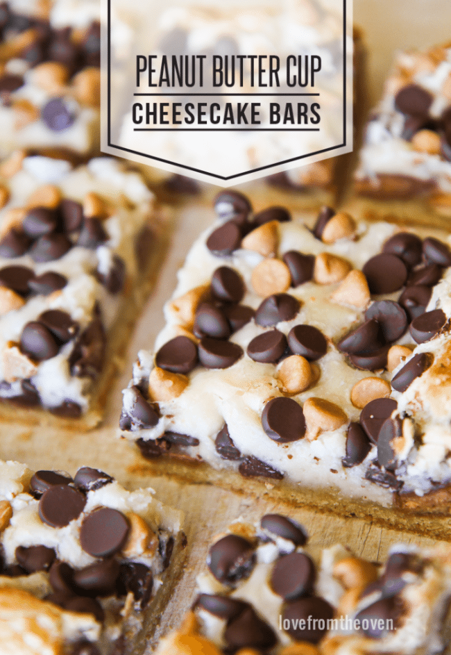 Peanut Butter Cup Cheesecake Bars