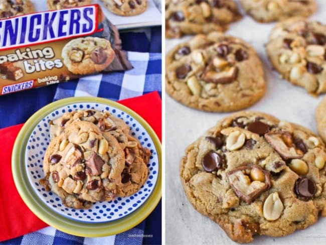 Peanut Butter Snickers Cookies