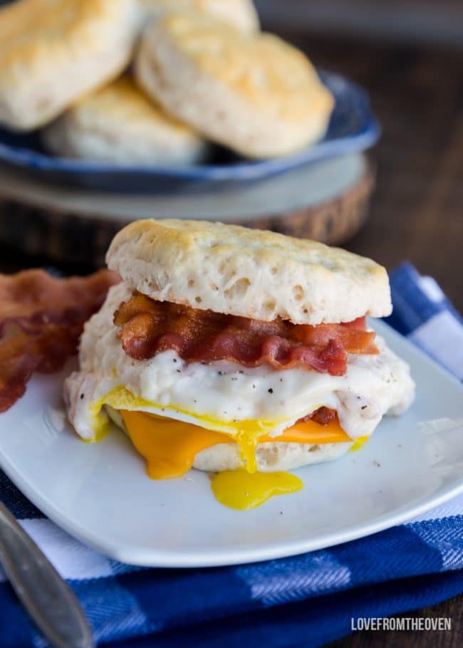Biscuit And Gravy Breakfast Sandwich