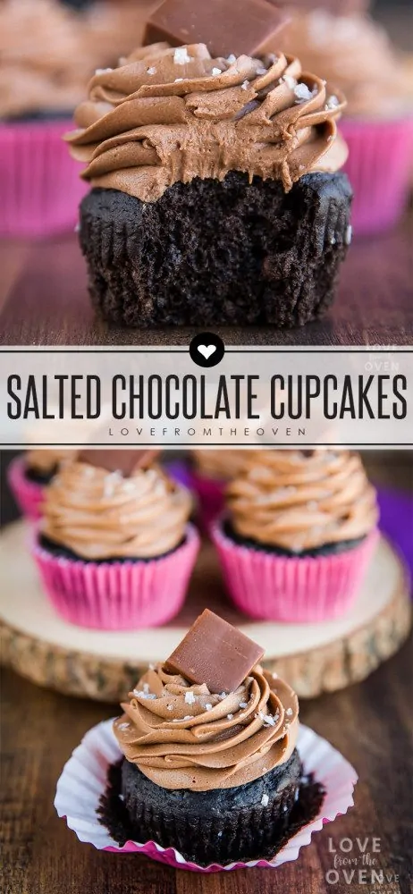 Chocolate Fudge Cupcakes With Sea Salt