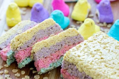 Layered Peeps Crispy Treats