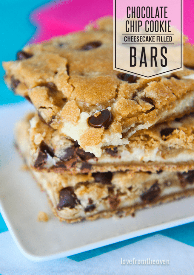 Chocolate Chip Cookie Cheesecake Bars