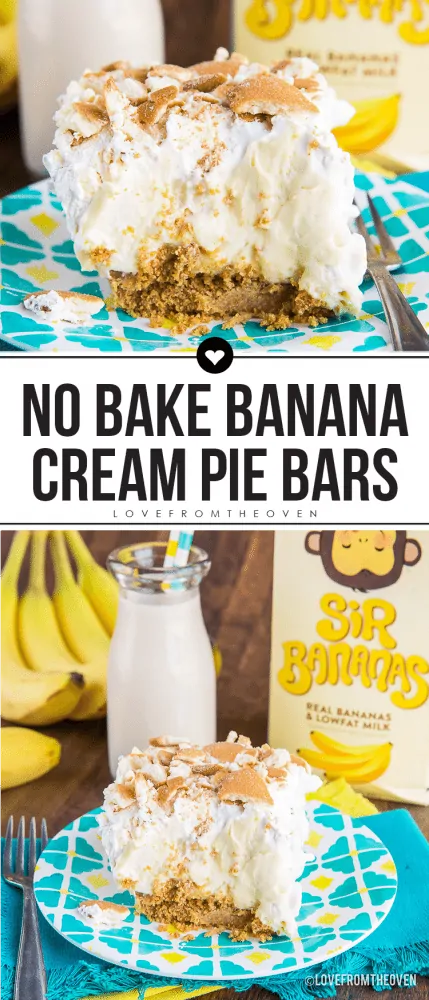Easy No Bake Banana Cream Pie Bars
