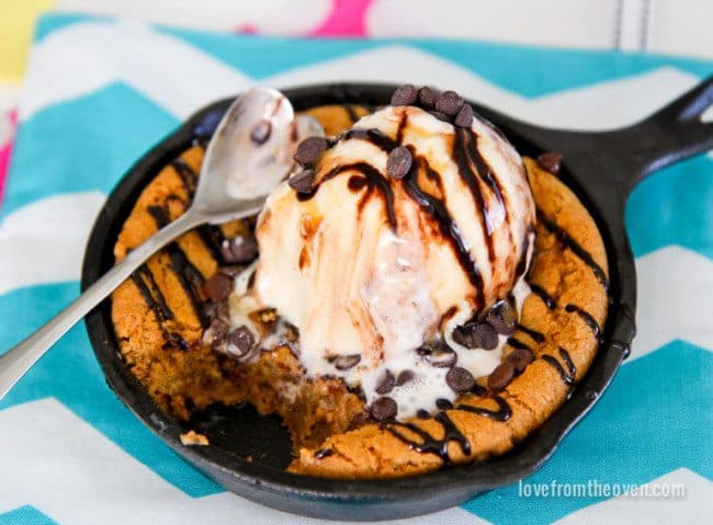 Peanut Butter Skillet Cookie