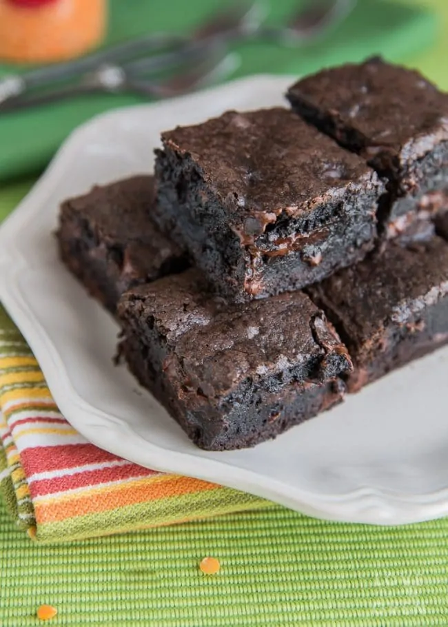 Easy one bowl brownies from scratch made with cocoa.