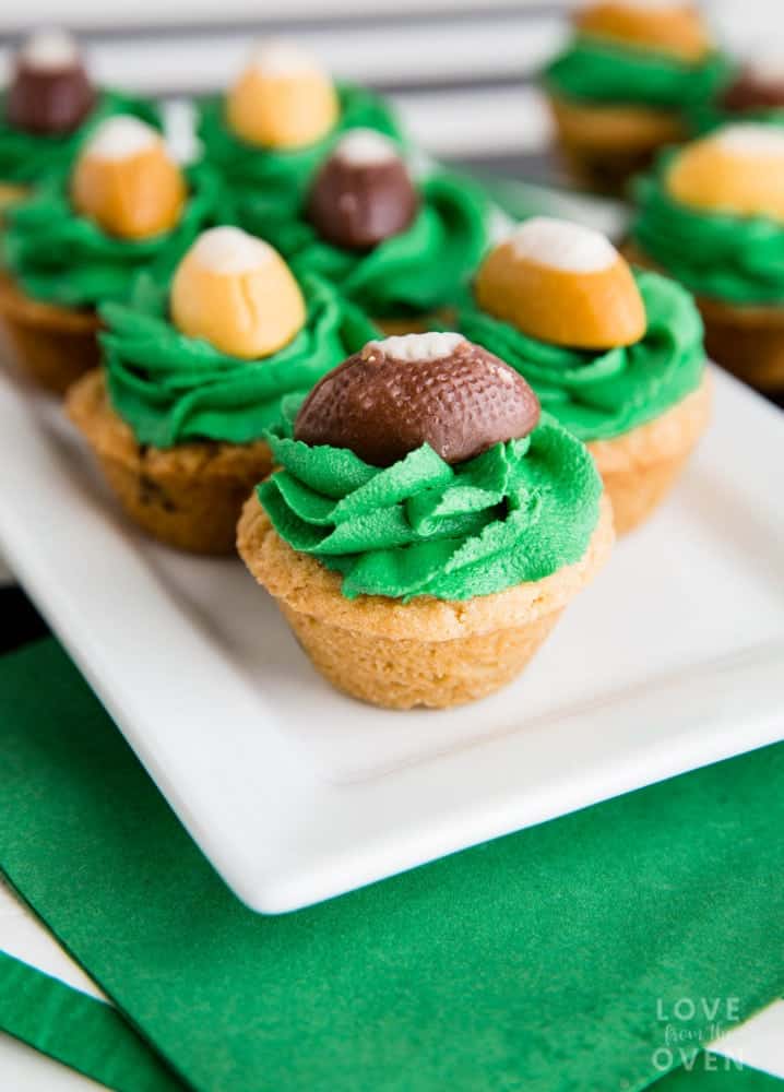 Football Candy Corn Cookie Cups • Love From The Oven