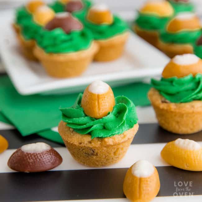 Football Candy Corn Cookie Cups Love From The Oven
