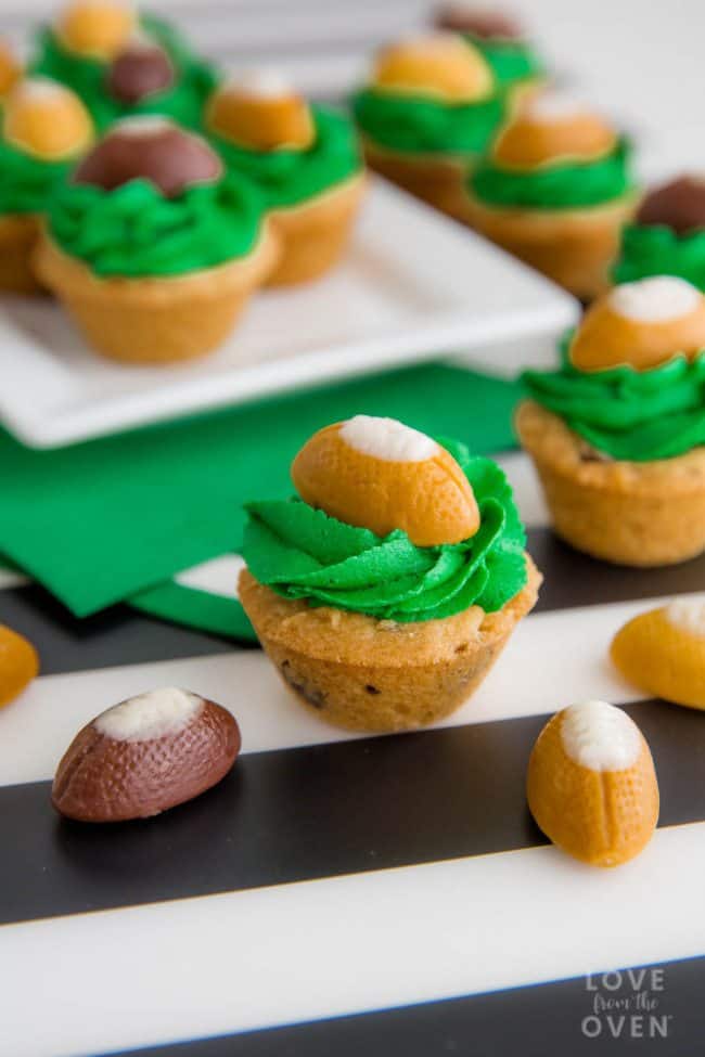 Football Candy Corn Cupcakes